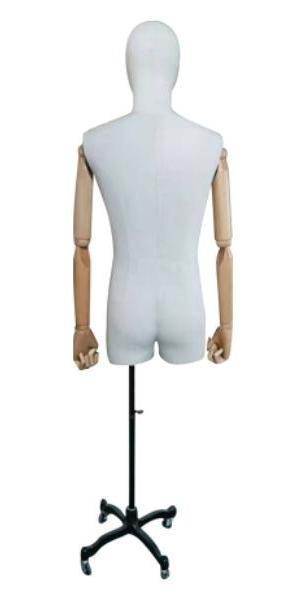 Мужской манекен-торс с шарнирными деревянными руками \ 80F-21M