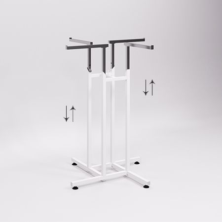 Вешало регулируемое 4-х рожковое (без опор), Хром \ Белый матовый \ OMV-007.PR