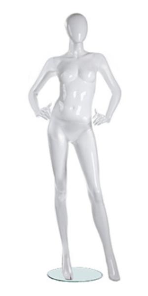 Женский абстрактный манекен в полный рост \ G-06, Белый глянцевый