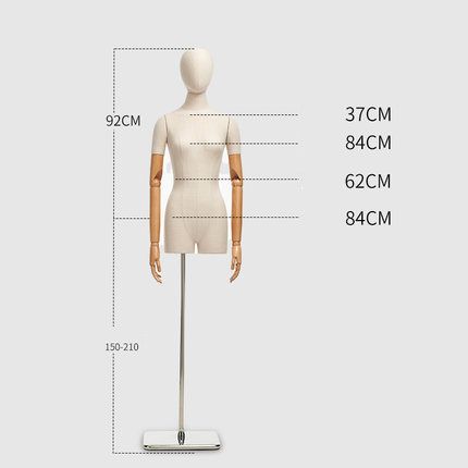 Женский абстрактный манекен-торс с шарнирными деревянными руками \ YMY-22F