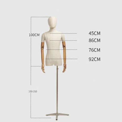Мужской манекен-торс с шарнирными деревянными руками \ YMY-21M