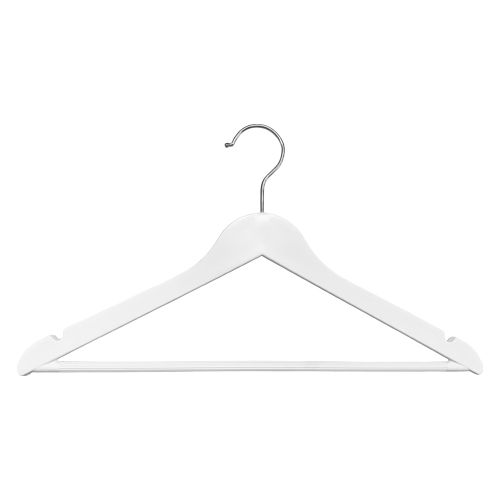 Пластиковые вешалки-плечики с перекладиной, Белый \ MILAN 44