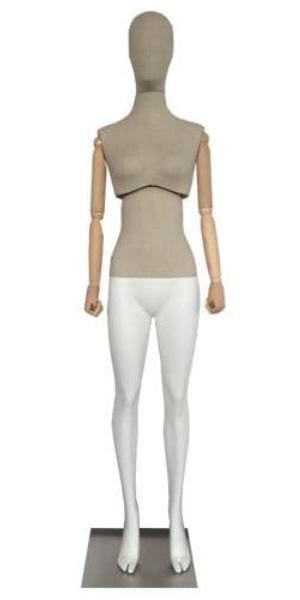 Женский манекен с подвижным торсом и деревянными шарнирными руками \ MSK-F