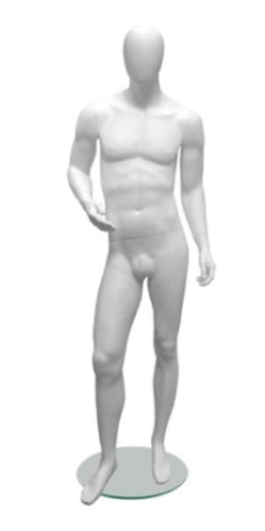 Мужской абстрактный манекен в полный рост \ G-16, Белый матовый