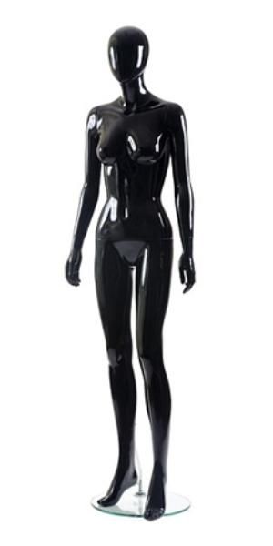 Женский абстрактный манекен в полный рост \ G-07, Черный глянцевый