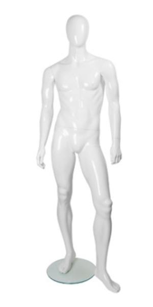Мужской абстрактный манекен в полный рост \ G-11, Белый глянцевый