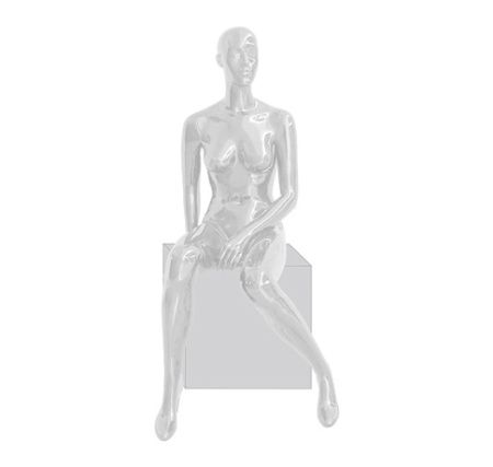 Женский абстрактный сидячий манекен, с каблуками \ Ego-08F, Белый глянцевый