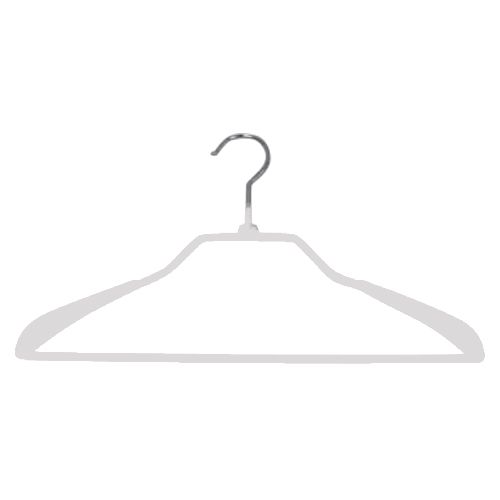 Металлические вешалки-плечики для одежды (обрезиненные), Белый \ WS 036 - 45