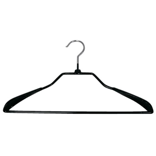Металлические вешалки-плечики для одежды (обрезиненные), Черный \ WS 036 - 39