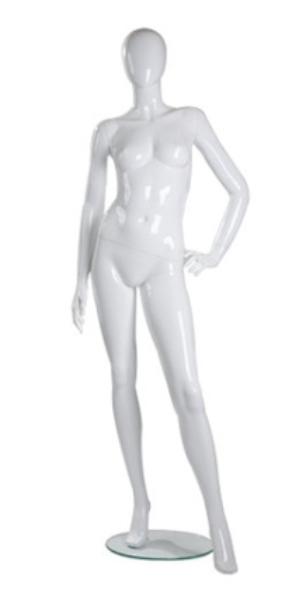 Женский абстрактный манекен в полный рост \ G-02, Белый глянцевый