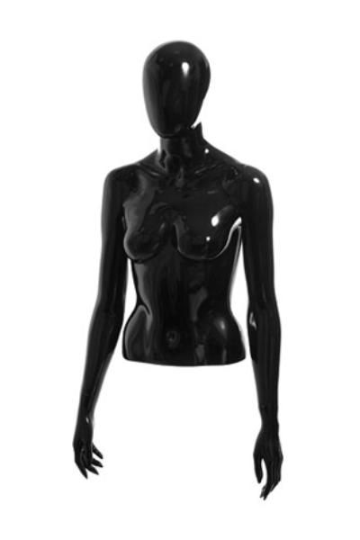 Торс женский укороченный (с головой), Черный глянцевый