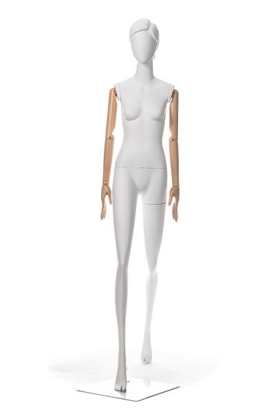 Женский манекен с шарнирными деревянными руками \ Sara-02