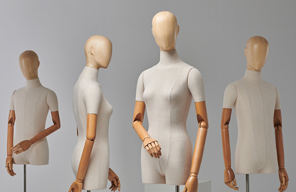 Мужской манекен-торс с шарнирными деревянными руками \ YMY-24M