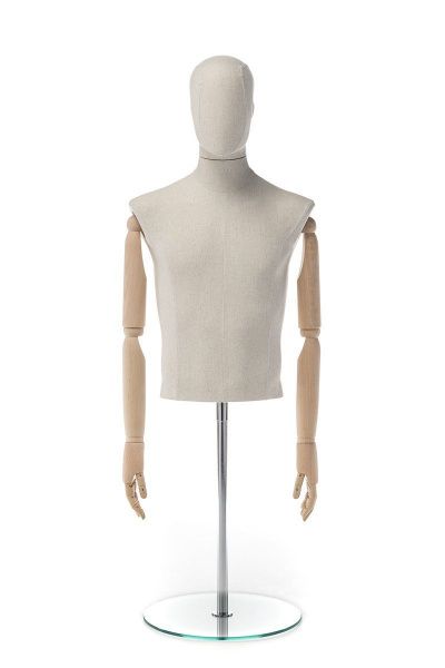 Мужской манекен-торс с шарнирными деревянными руками \ CBM-1TYA