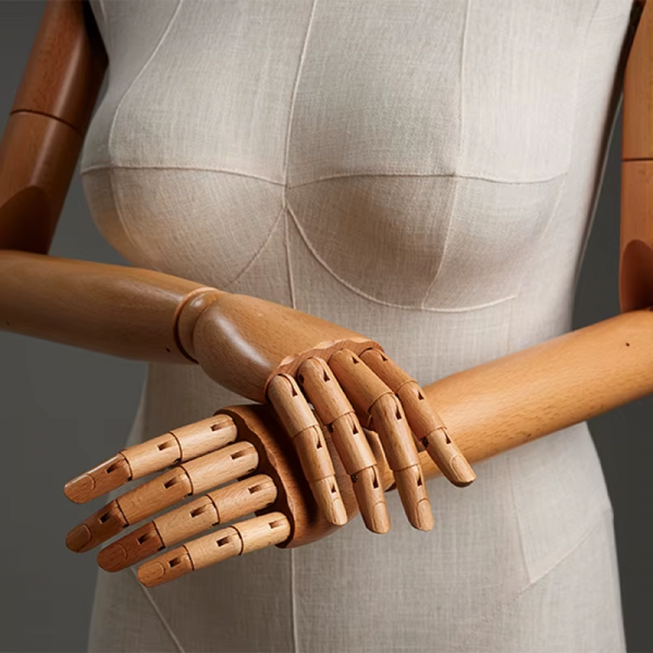 Женский манекен-торс большого размера, с шарнирными деревянными руками \ M001-SL-W