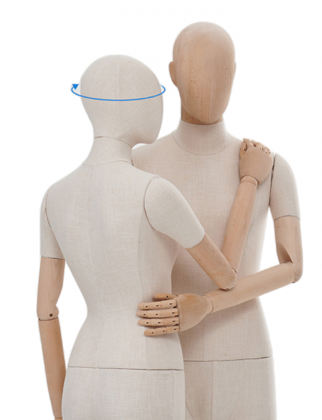 Женский манекен, обтянутый тканью, с деревянными руками \ ymy-zm-2