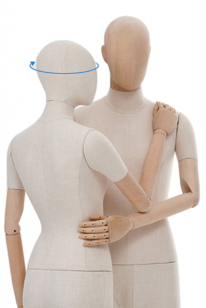 Мужской манекен, обтянутый тканью, с деревянными руками \ ymy-zm-1