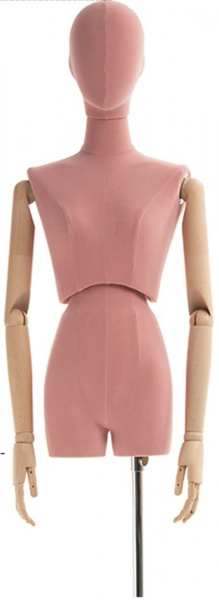 Женский манекен-торс, обтянутый тканью, с деревянными руками \ YMY-011-15