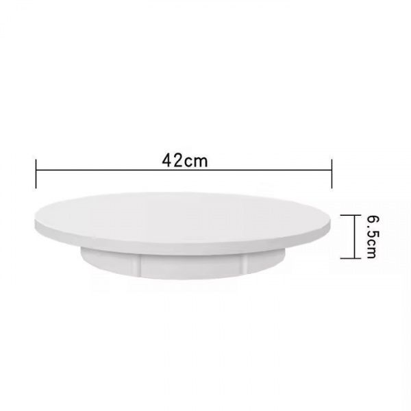 Вращающийся подиум с пультом и регулировкой скорости, 42 см, Белый матовый