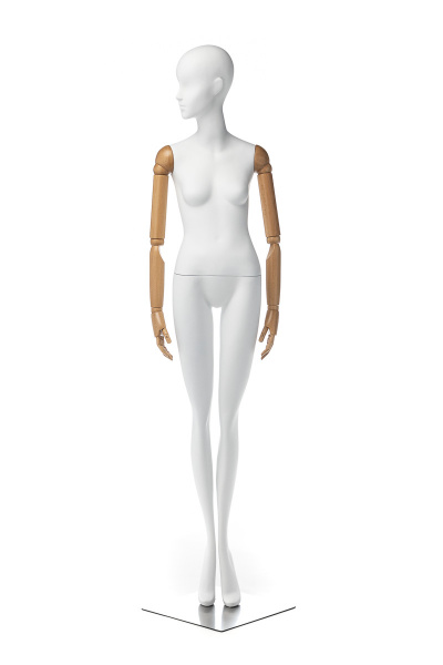 Женский манекен с шарнирными деревянными руками \ Amanda-02