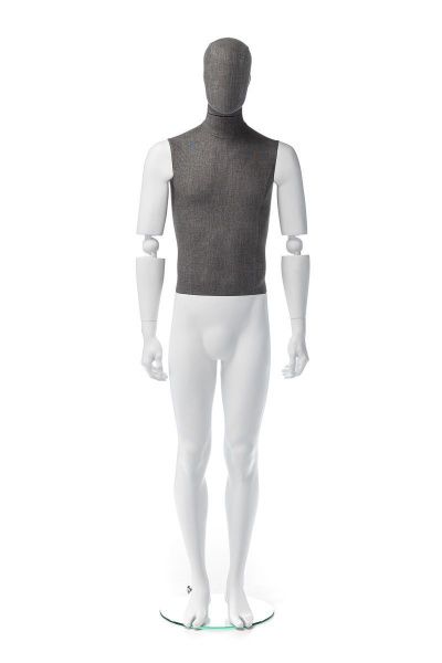 Мужской манекен с обтяжкой тканью и шарнирными руками \ EBM-1