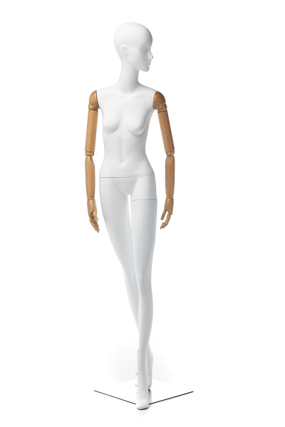 Женский манекен с шарнирными деревянными руками \ Amanda-03
