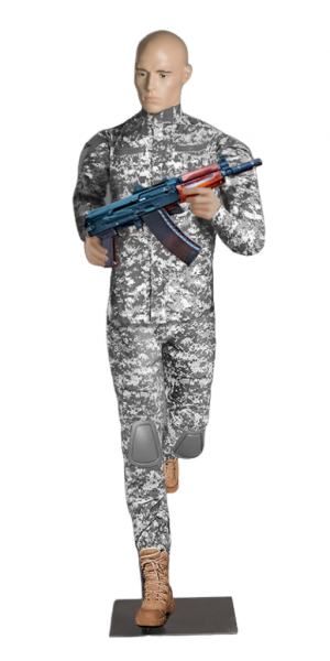 Мужской реалистичный манекен \ Military-04