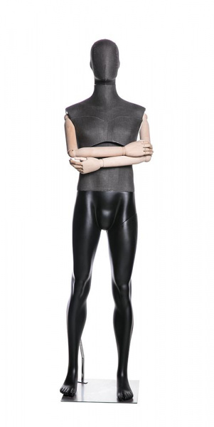 Мужской манекен с подвижным торсом и деревянными шарнирными руками \ MSK-M