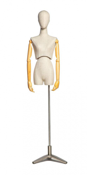 Женский абстрактный манекен с подвижным торсом и шарнирными деревянными руками \ VNGT-01F