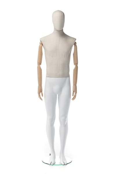 Мужской абстрактный манекен с обтяжкой тканью и деревянными руками \ CBM-1YA