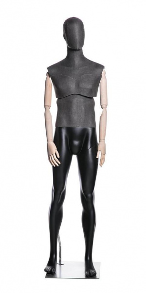 Мужской манекен с подвижным торсом и деревянными шарнирными руками \ MSK-M