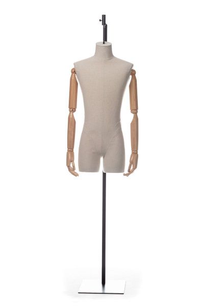 Мужской манекен-торс (подвесной) с шарнирными деревянными руками \ B-70-M