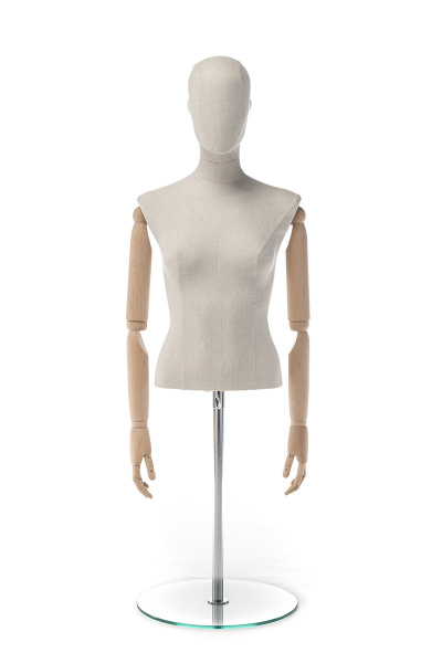 Женский манекен-торс с шарнирными деревянными руками \ CBF-1TYA