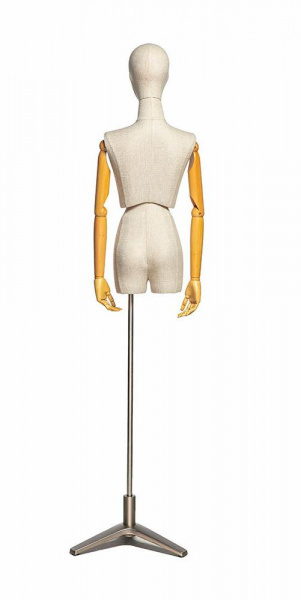 Женский абстрактный манекен с подвижным торсом и шарнирными деревянными руками \ VNGT-01F